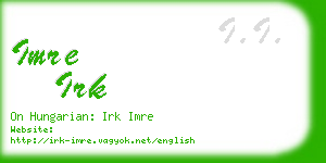 imre irk business card